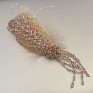 Beaded Tassel & Feather Hair Clip